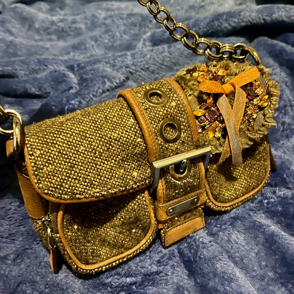 Prada Houndstooth Baguette